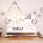 Anivarr SEO growth and analytics concept – digital marketing rocket launch illustration.